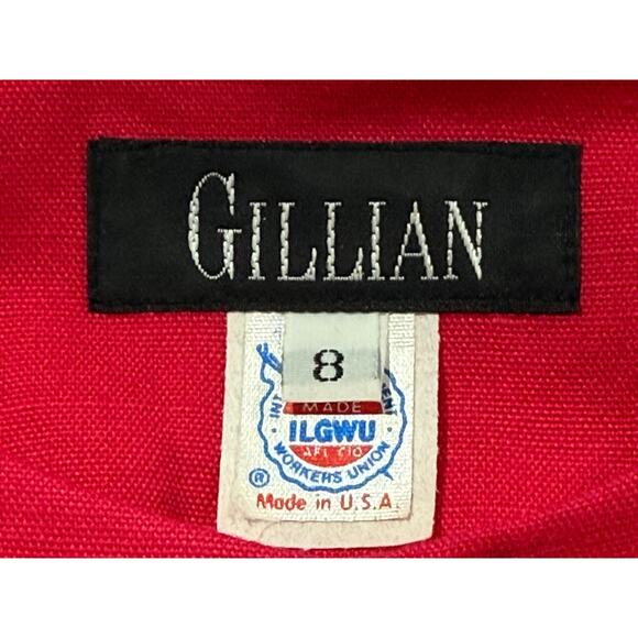 Vintage Gillian Dress 1980's Fushia Pink ILGWU Made in USA Size 8 (055) - Picture 2 of 10